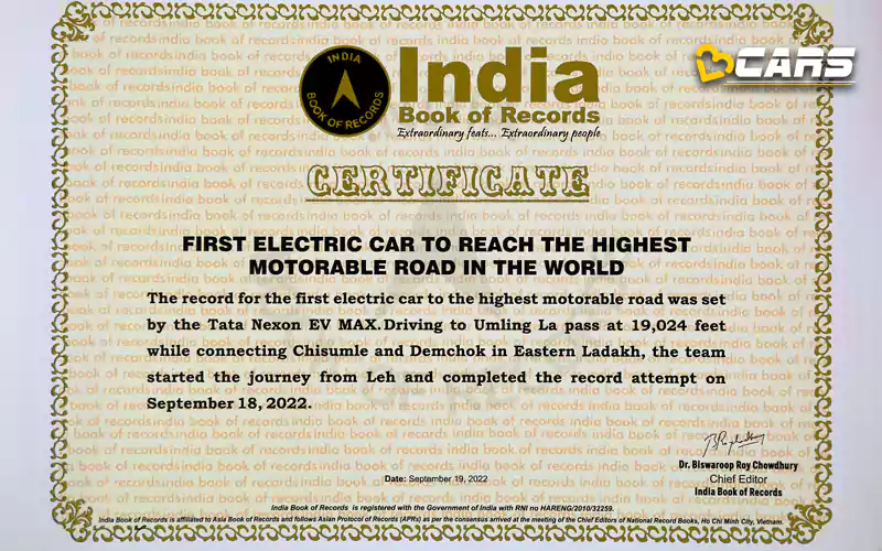 Tata nexon ev max creates new india book of record